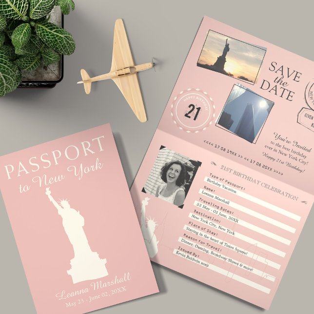 New York City 21ST Birthday Passport Invitation (Creator Uploaded)