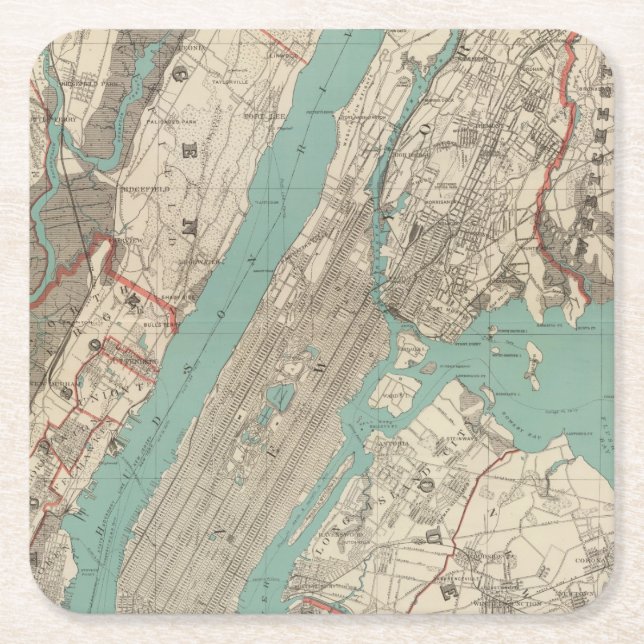 New York City 2 Square Paper Coaster (Front)