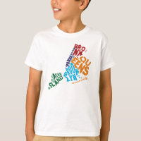 New York City 5 Boroughs Calligram Map