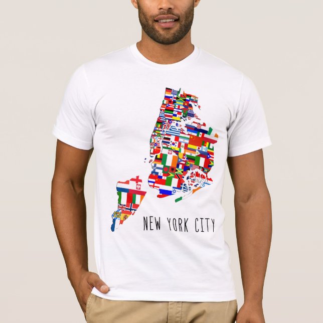 New York City 5 Boroughs Flags T-Shirt (Front)