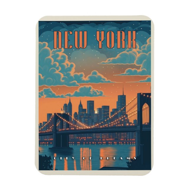 New York City - A Vintage Delight Magnet (Vertical)