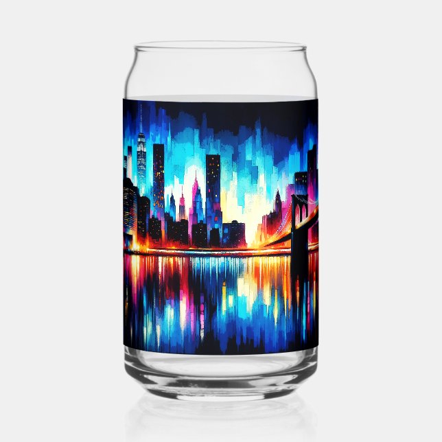New York City Abstract 1103 Can Glass (Front)