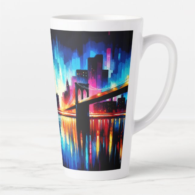 New York City Abstract 1103 Latte Mug (Right)