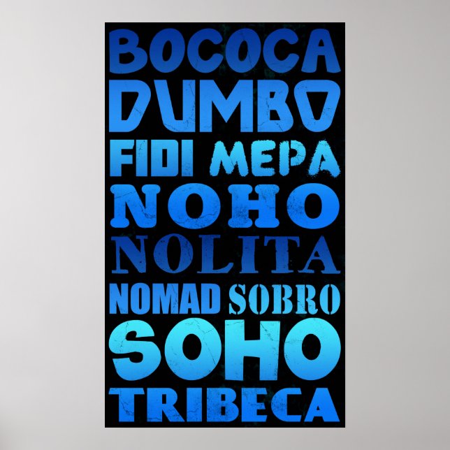 New York City Acronyms Poster (Front)