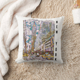 New York City Aesthetic Mosaic Art Cushion
