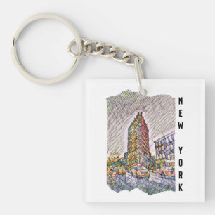 New York City Aesthetic Mosaic Art     Key Ring
