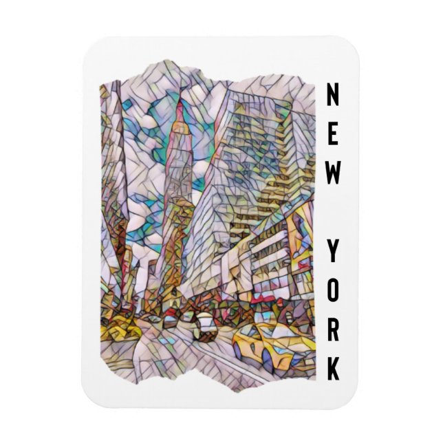 New York City Aesthetic Mosaic Art        Magnet (Vertical)