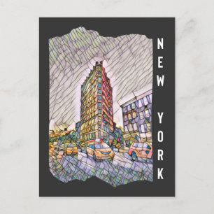 New York City Aesthetic Mosaic Art Postcard