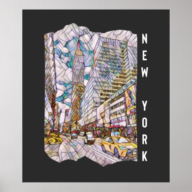 New York City Aesthetic Mosaic Art         Poster (Front)