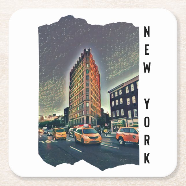 New York City Aesthetic Photo Art  Square Paper Coaster (Front)