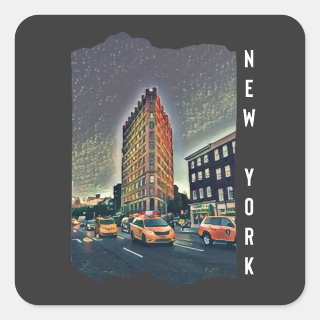 New York City Aesthetic Photo Art  Square  Square Sticker (Front)