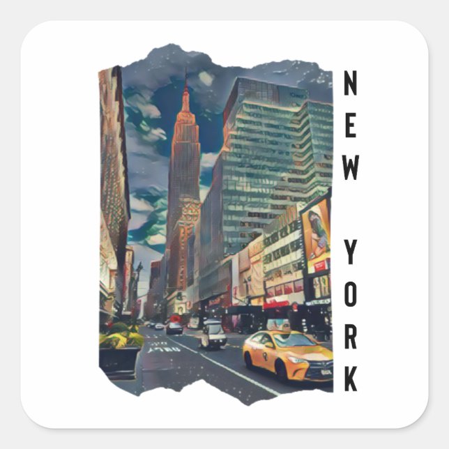 New York City Aesthetic Photo Art   Square Sticker (Front)