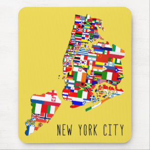 New York City Ancestry Neighbourhood Flags Mouse Pad