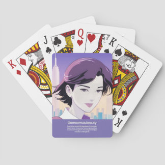 New York City Anime Beautiful Woman Playing Cards