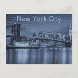 New York City Arctic Blue Skyline Postcard