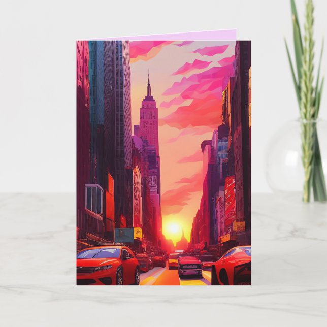 NEW YORK CITY ART BIRTHDAY GREETING CARD (Front)