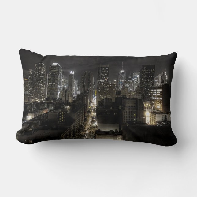 New York City at Night Lumbar Cushion (Front)