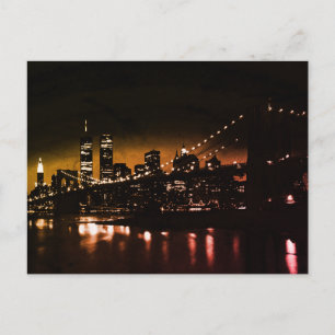 New York City at Night - New York City Skyline Postcard