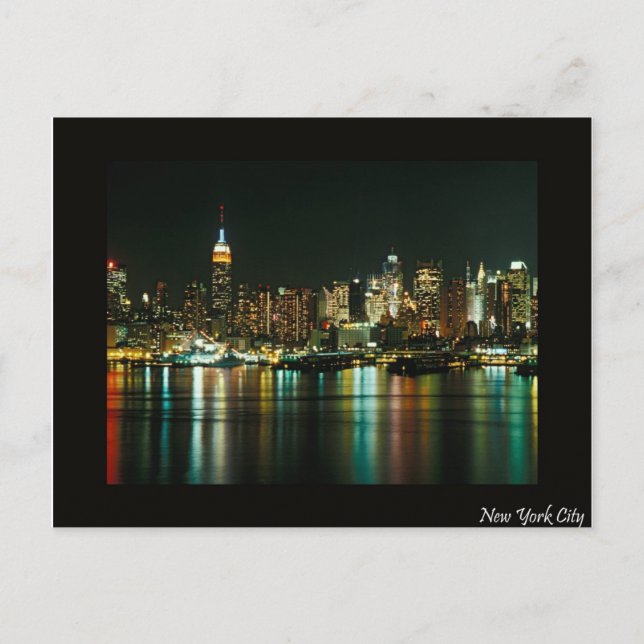 new york city at night postcard (Front)