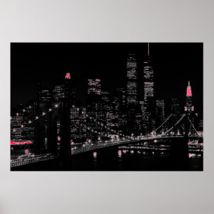New York City at Night Poster