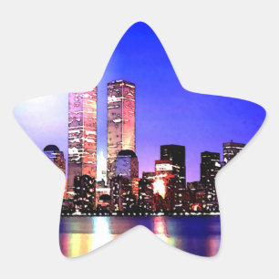 New York City at Night Star Sticker