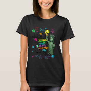 New York City Baby Statue of Liberty Skyline Sketc T-Shirt