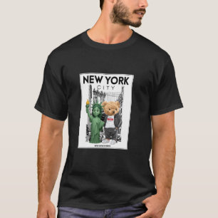 New York City Baby Statue of Liberty Skyline Sketc T-Shirt