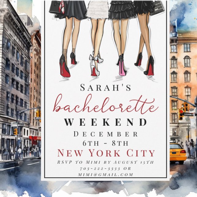New York City Bachelorette Weekend Fashion Party Invitation (Creator Uploaded)