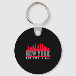 New York City Beautiful Skyline Key Ring