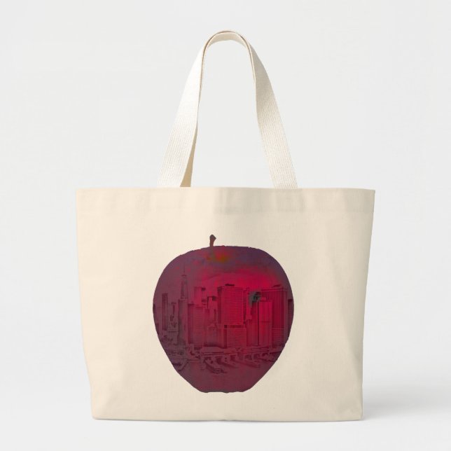 New York City big apple blend image Large Tote Bag (Front)