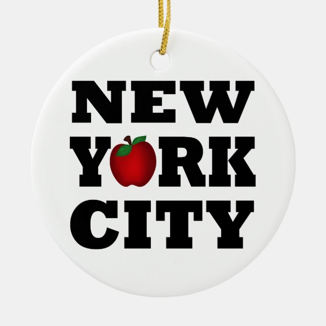 New York City  (Big Apple) Ceramic Ornament (Front)