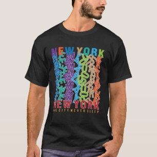New York City Big Apple Vintage Retro Trendy Lette T-Shirt