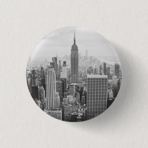 New York City Black and White Photo 3 Cm Round Badge