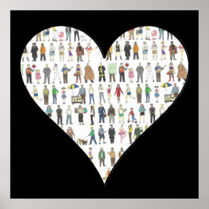 New York City Black Heart NYC Art Poster