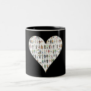 New York City Black Heart NYC People Mug