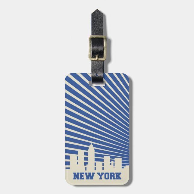 New York City Blue Luggage Tag (Front Vertical)