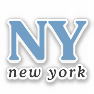 New York City Blue Modern Letter