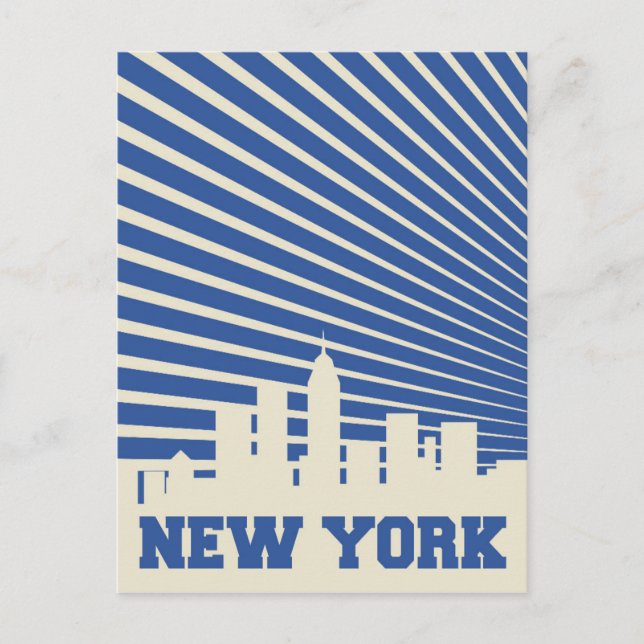 New York City Blue Postcard (Front)