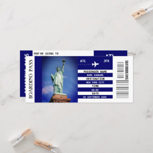 New York City boarding pass surprise party  Invitation