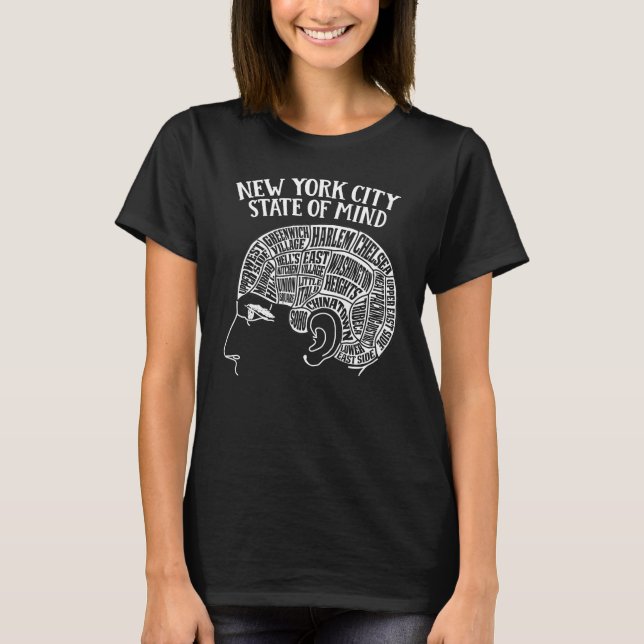 New York City Brain Head Design T-Shirt (Front)
