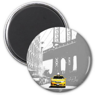 New York City Brooklyn Bridge Nyc Yellow Taxi Magnet