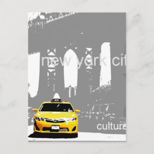New York City Brooklyn Bridge Nyc Yellow Taxi Postcard