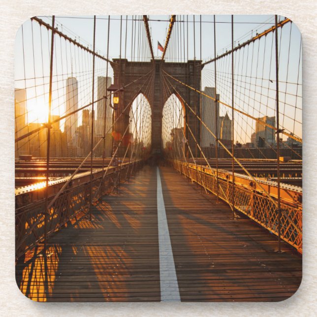 New York City Brooklyn Bridge Sunrise Coaster (Front)