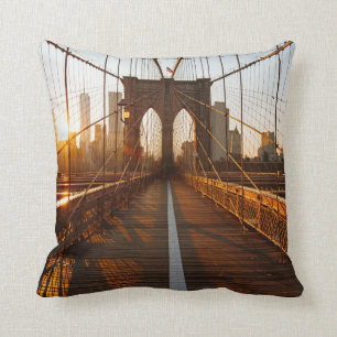 New York City Brooklyn Bridge Sunrise Cushion