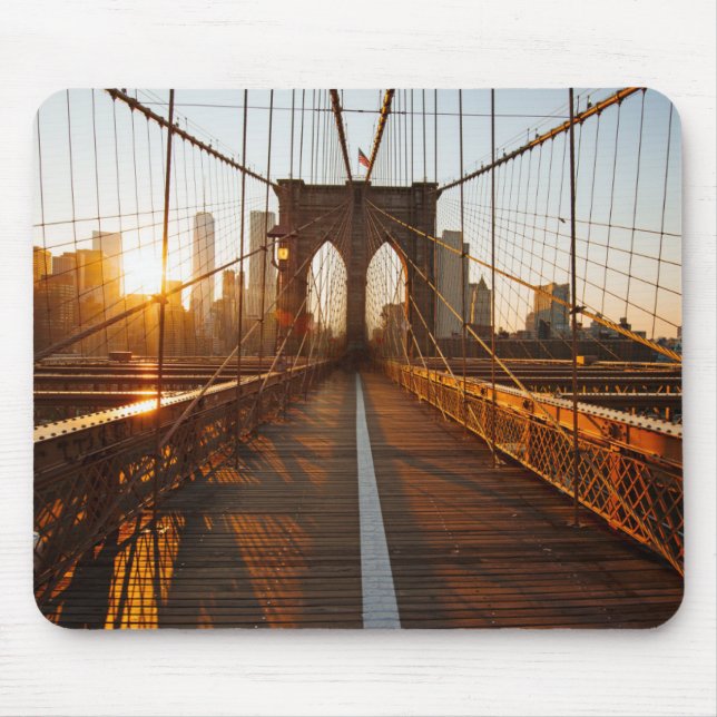 New York City Brooklyn Bridge Sunrise Mouse Pad (Front)