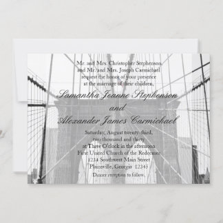 New York City Brooklyn Bridge Wedding Invitation