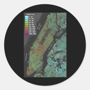 New York City Building Height Map Sticker 