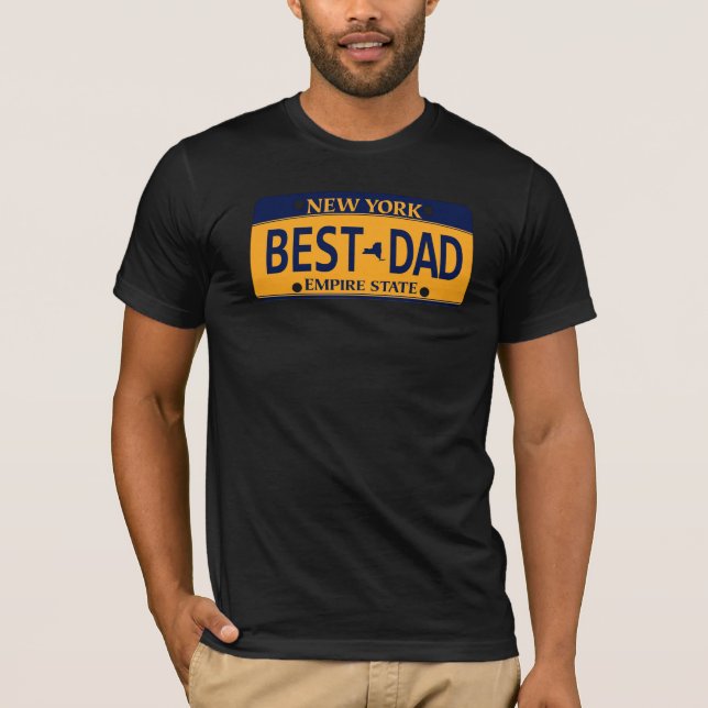 New York City Cars Plate Number, Best Dad, Father' T-Shirt (Front)