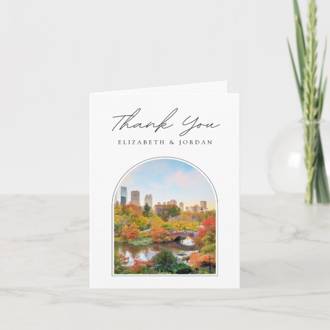 New York City Central Park Blank Thank You Card (Front)