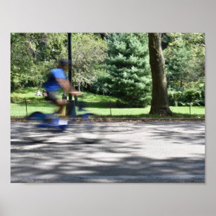 New York City Central Park Cyclist Bicycle Photo Poster